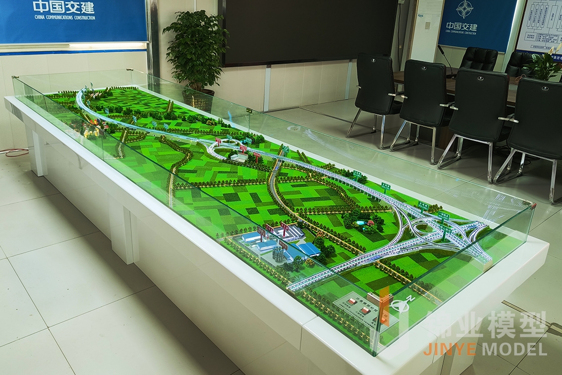 高速公路沙盘模型实拍图片
